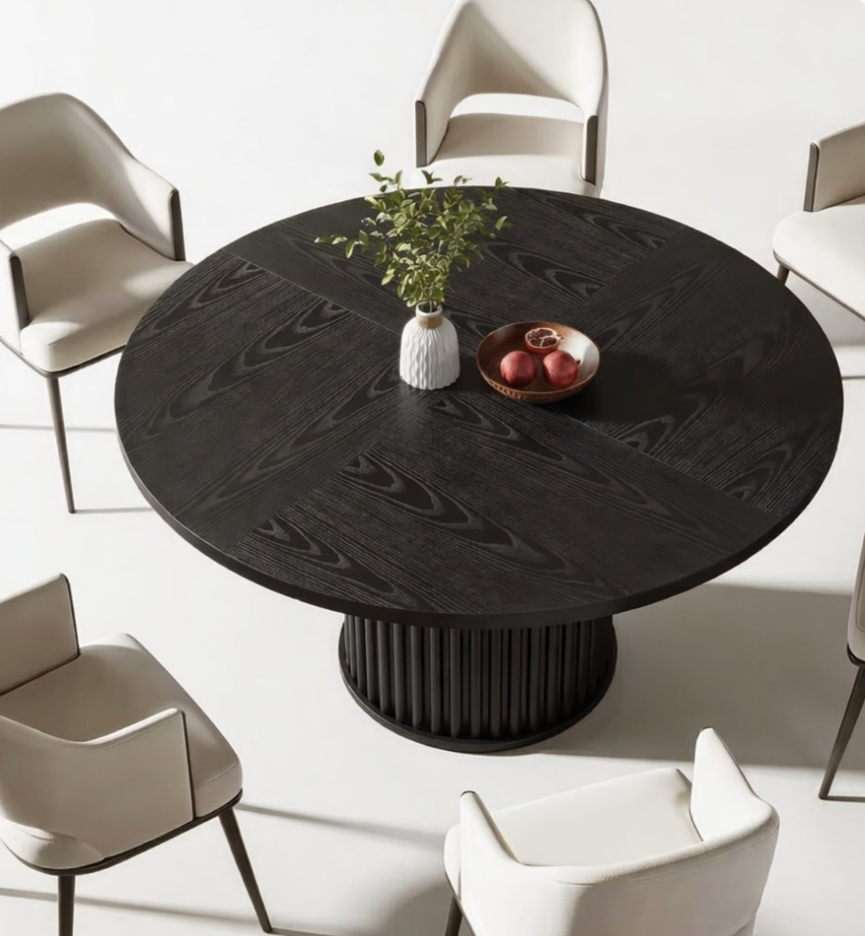 Table à Manger Ronde Noire