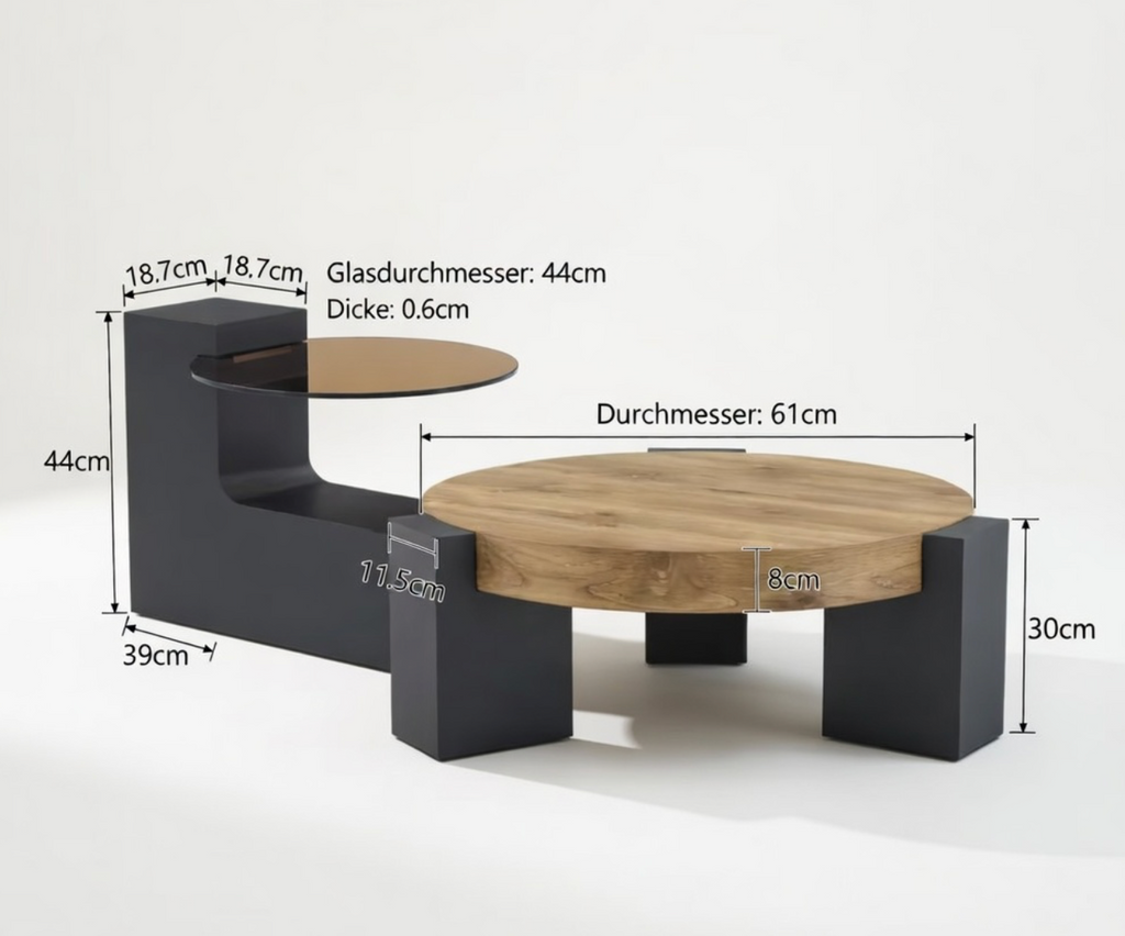 Table Basse Ronde Moderne – Deux Niveaux