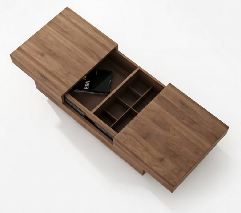 Table Basse Extensible en Noyer