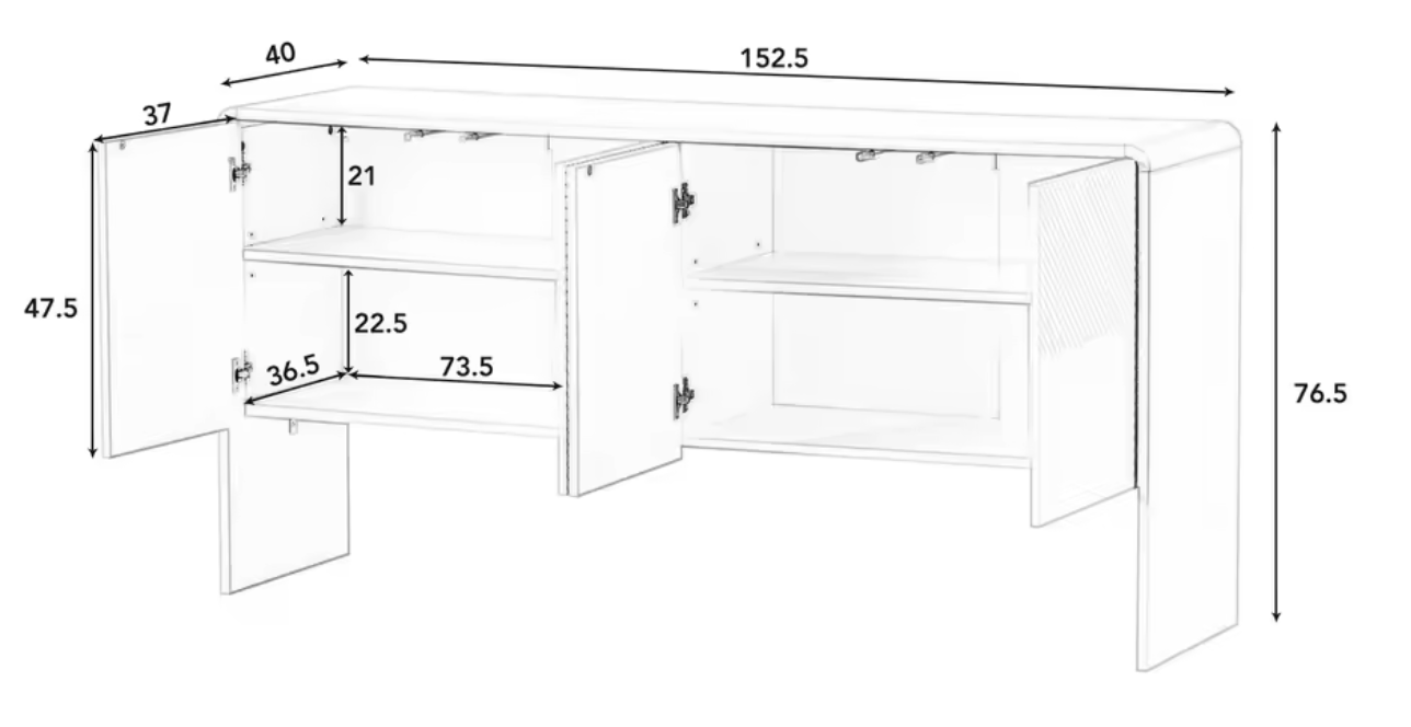 Meuble 4 Portes avec Tiroirs