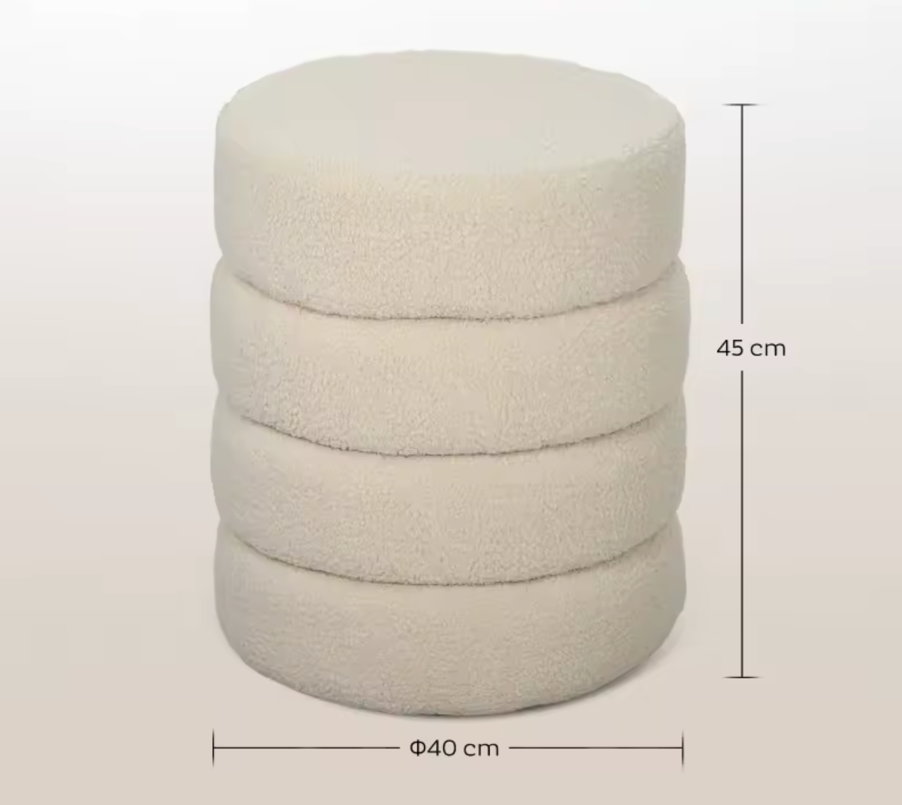 Tabouret Rond en Peluche