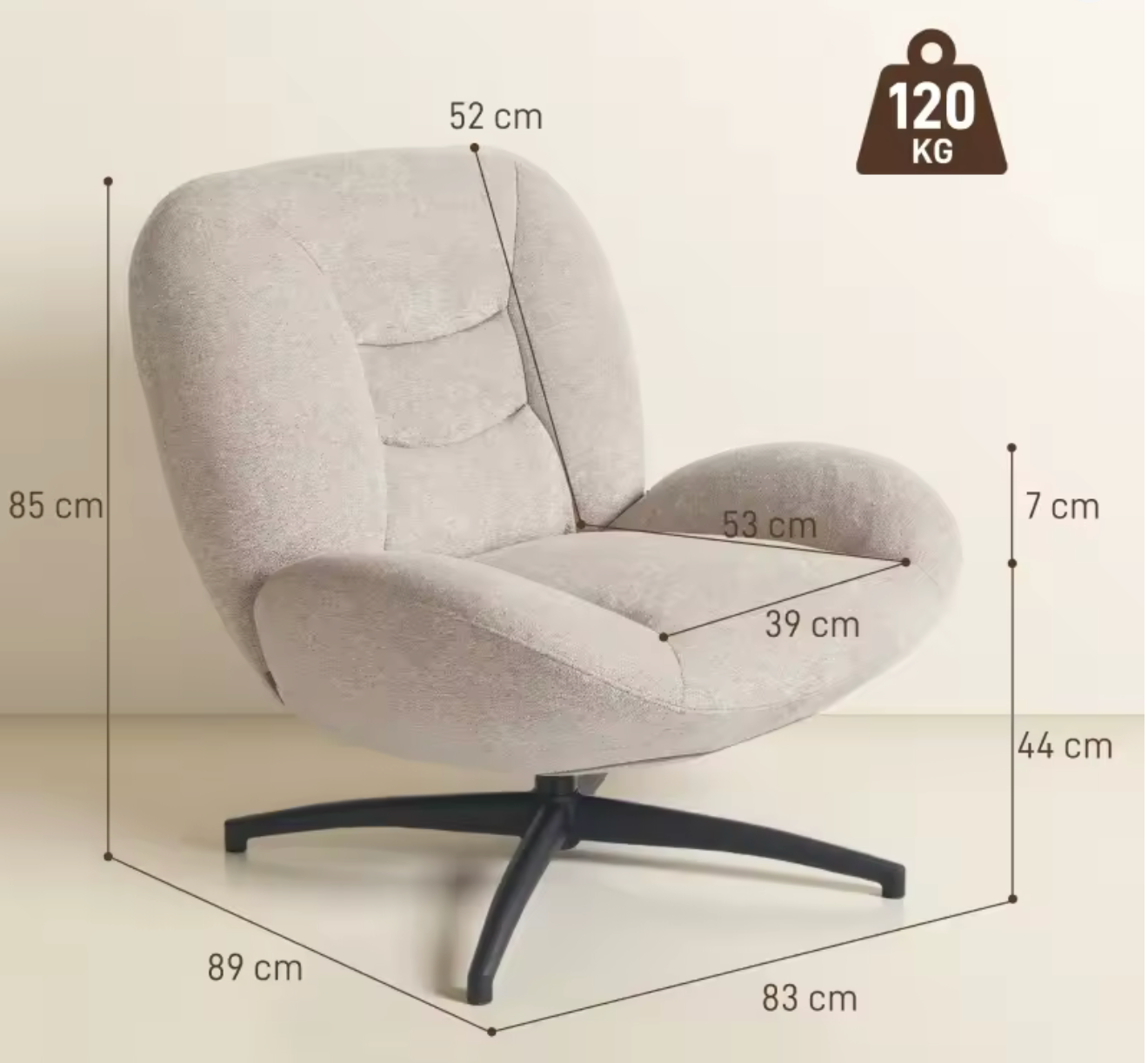 Chaise Pivotante Rembourrée