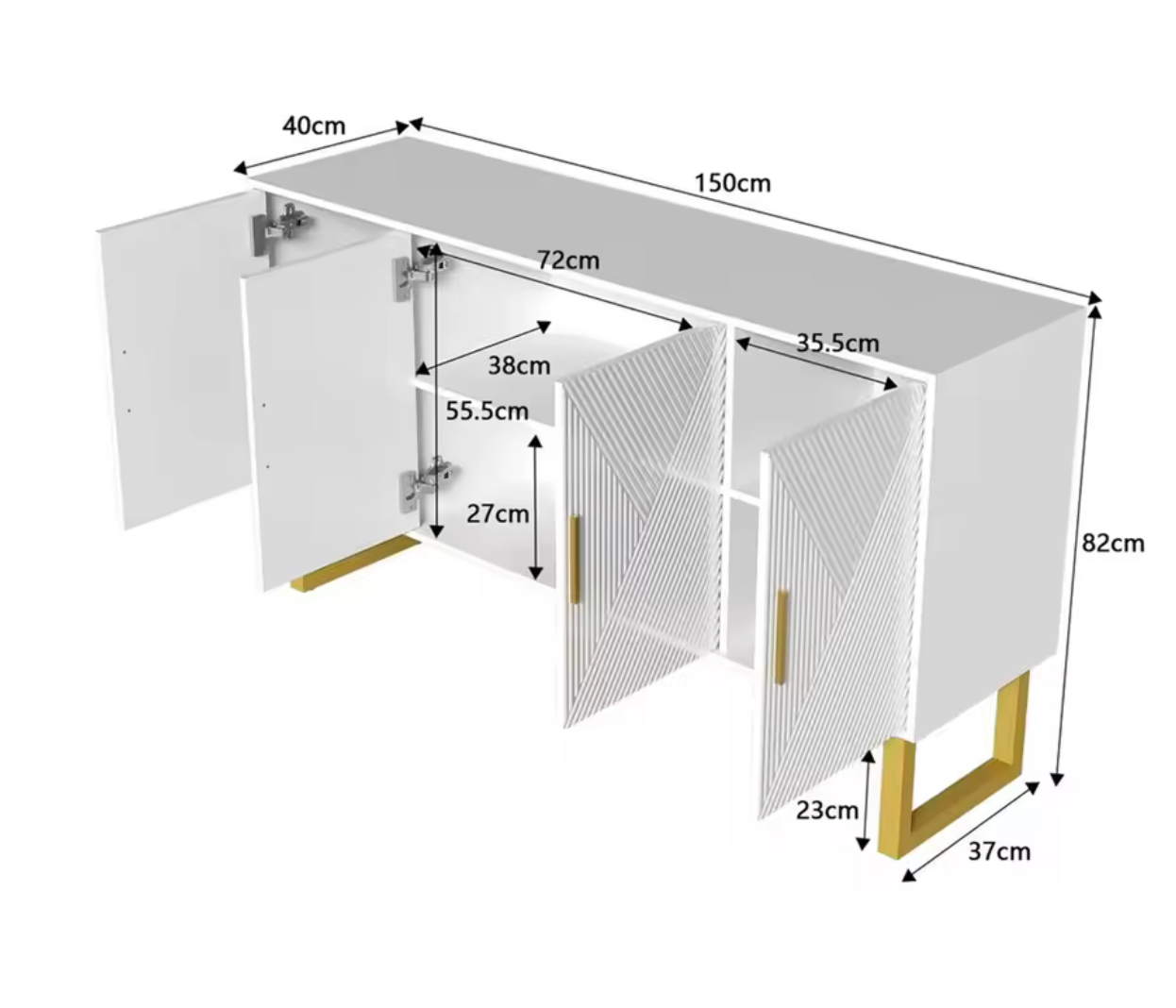 Meuble Moderne blanc & or