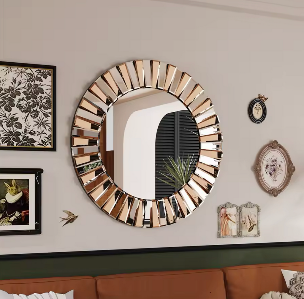 Miroir Mural Rond Starburst