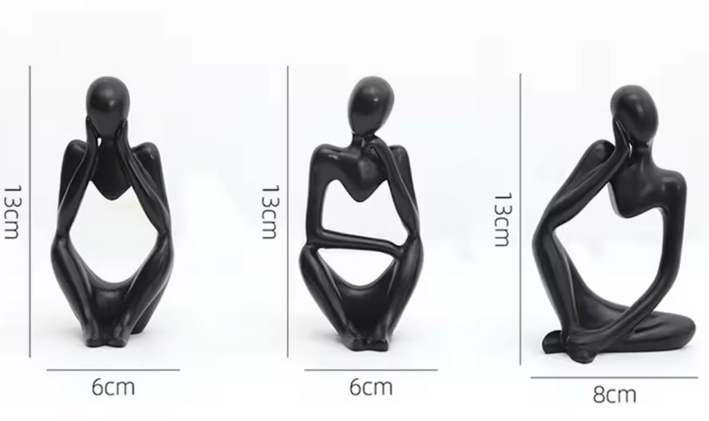 Lot de 3 Figurines Artisanales en Résine