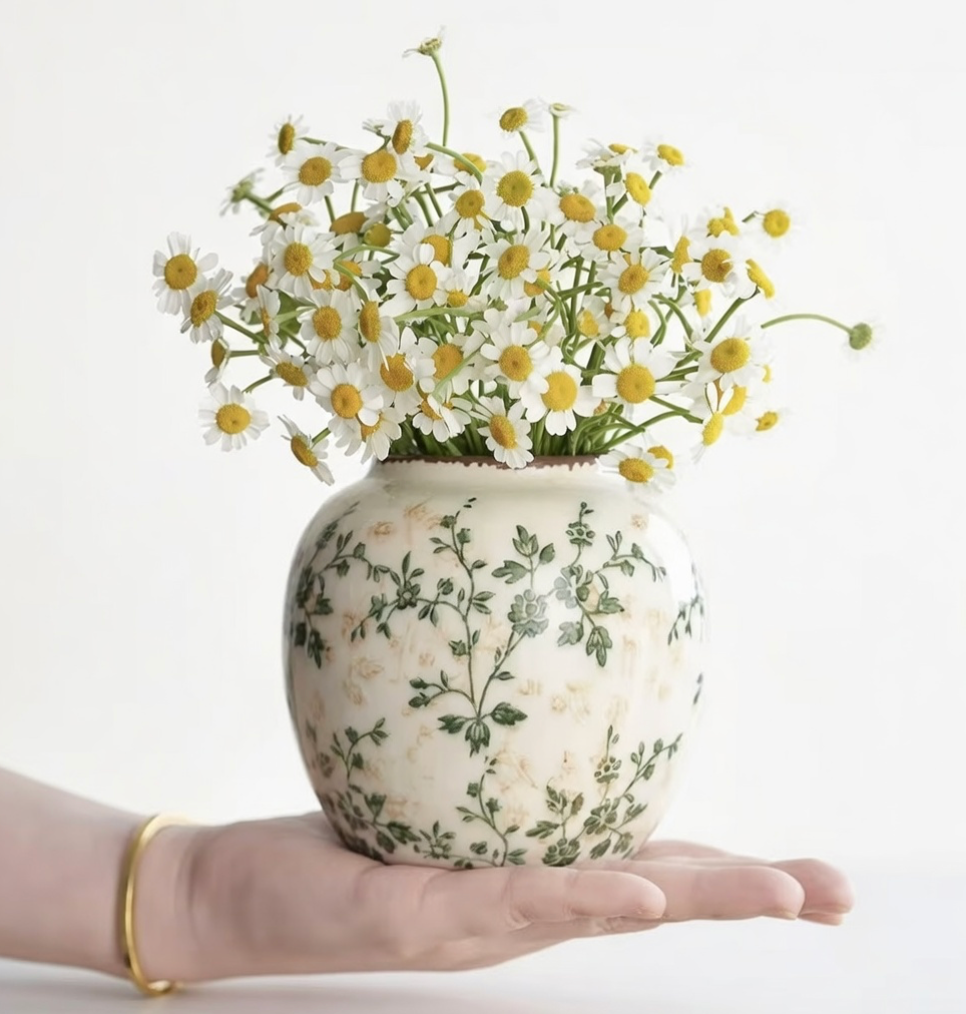 Vase en Céramique Craquelée