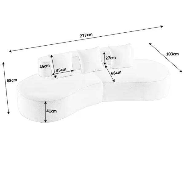 Canapé Modulaire Demi-Lune 4 Places
