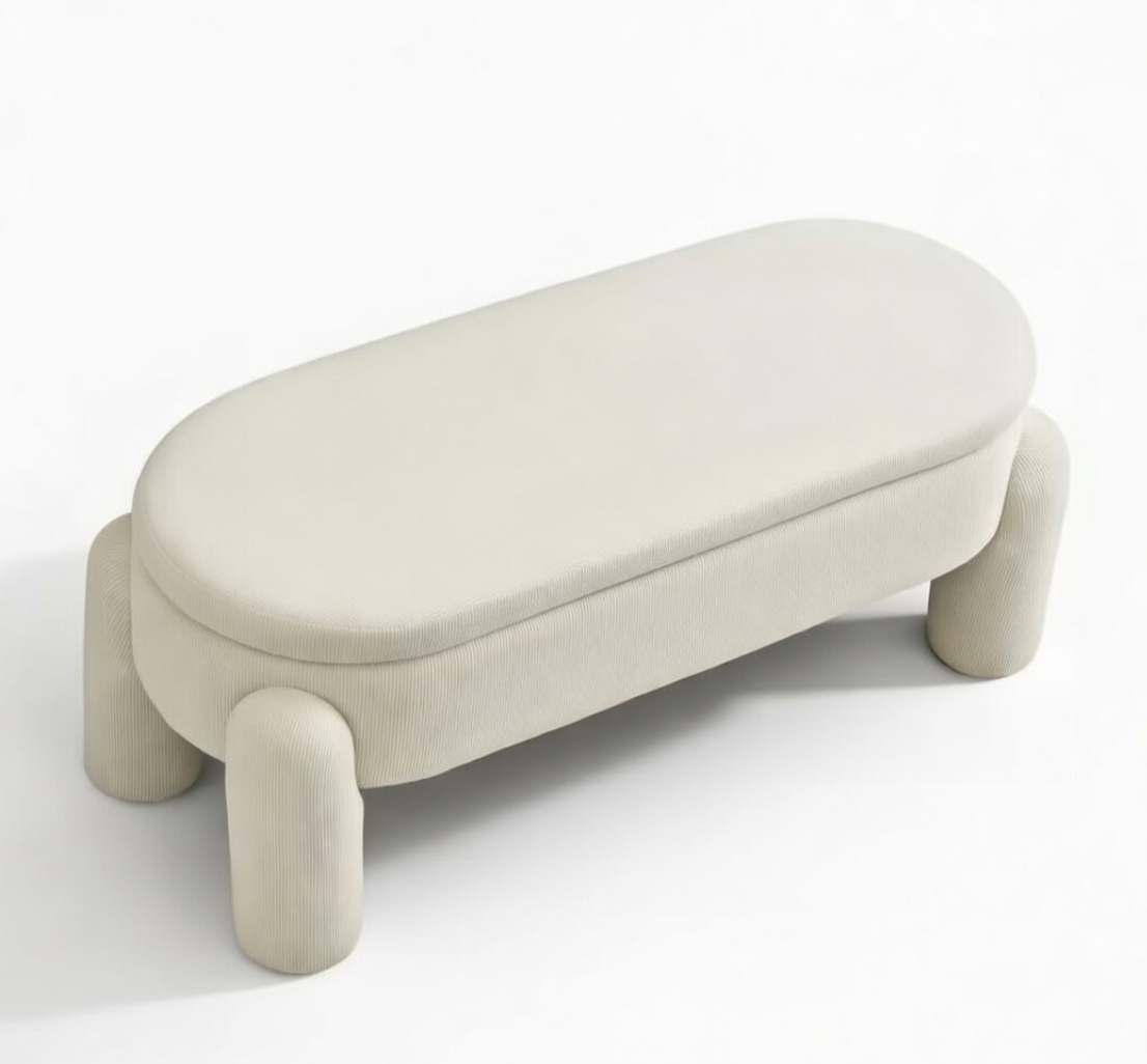Banc de Rangement Tissu Chenille