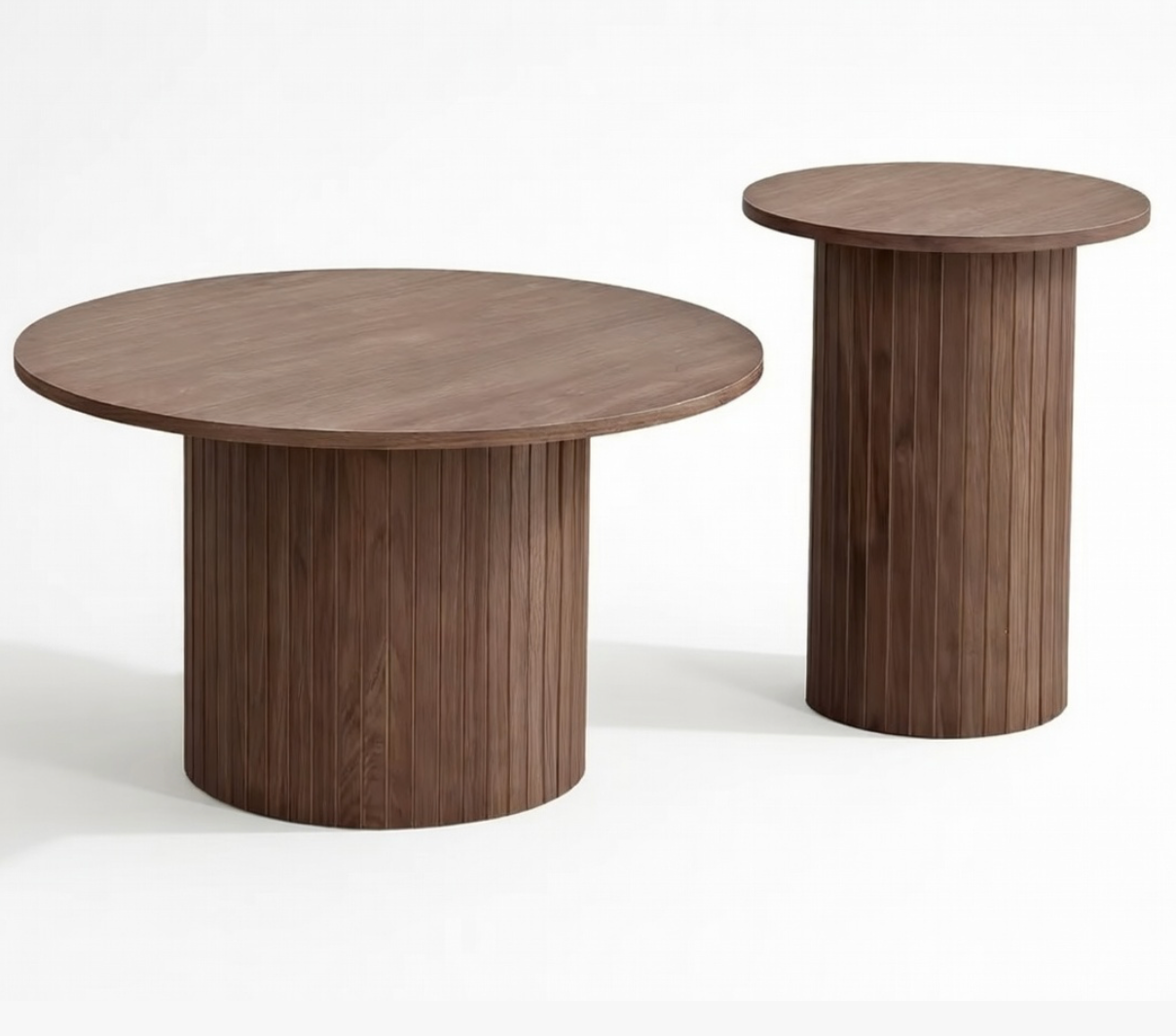 Lot de 2 Tables Basses Rondes