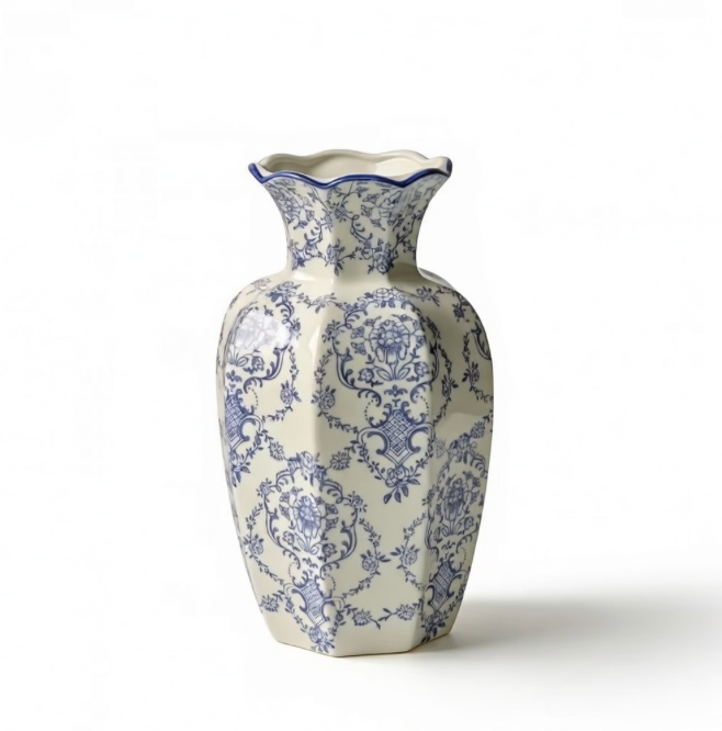 Vase en Porcelaine Bleu & Blanc