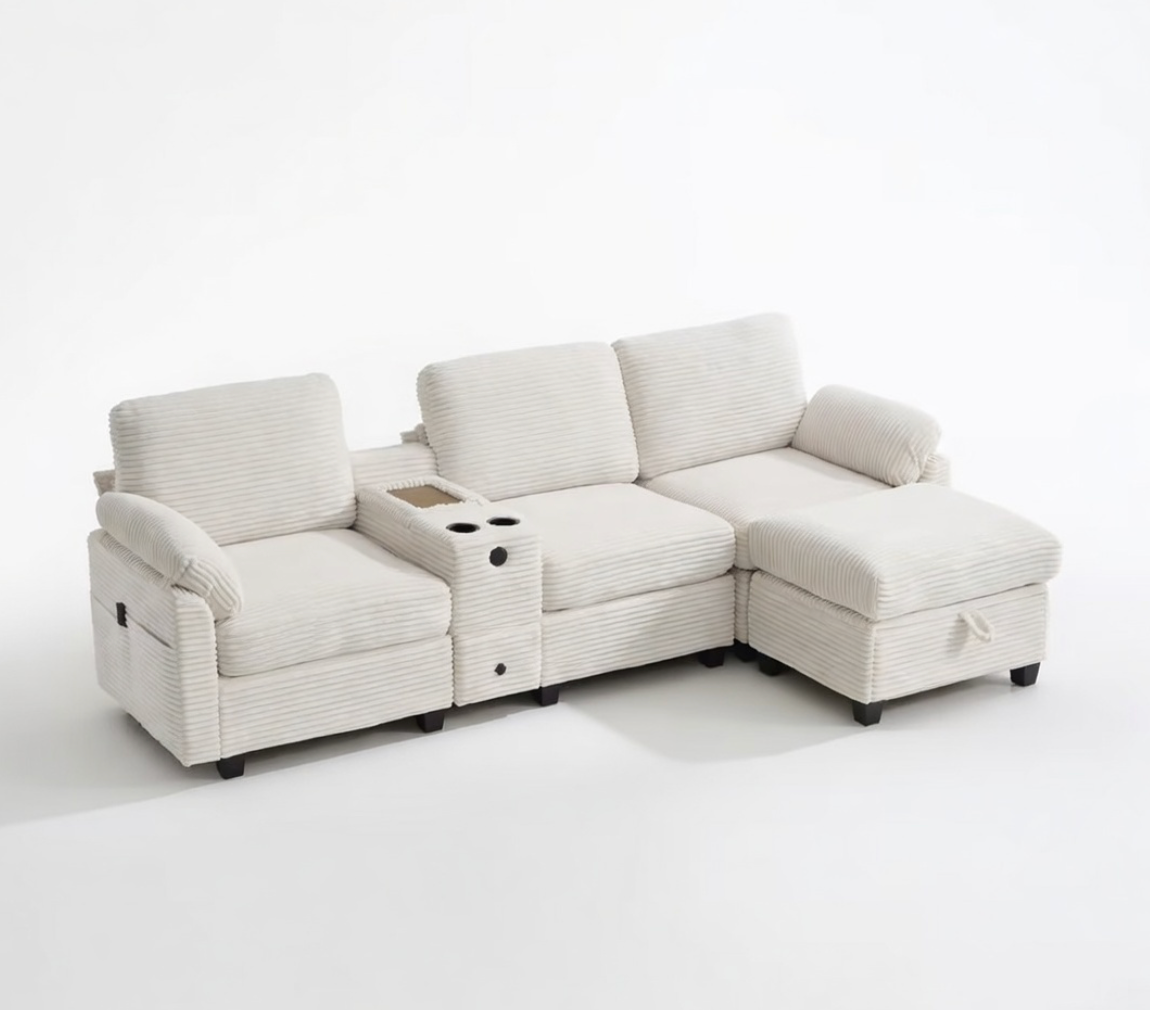 Canapé 3 Places en Velours Côtelé